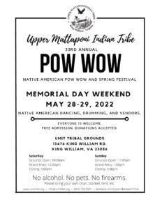 Pow Wow Newspaper Flyer The Upper Mattaponi Tribe