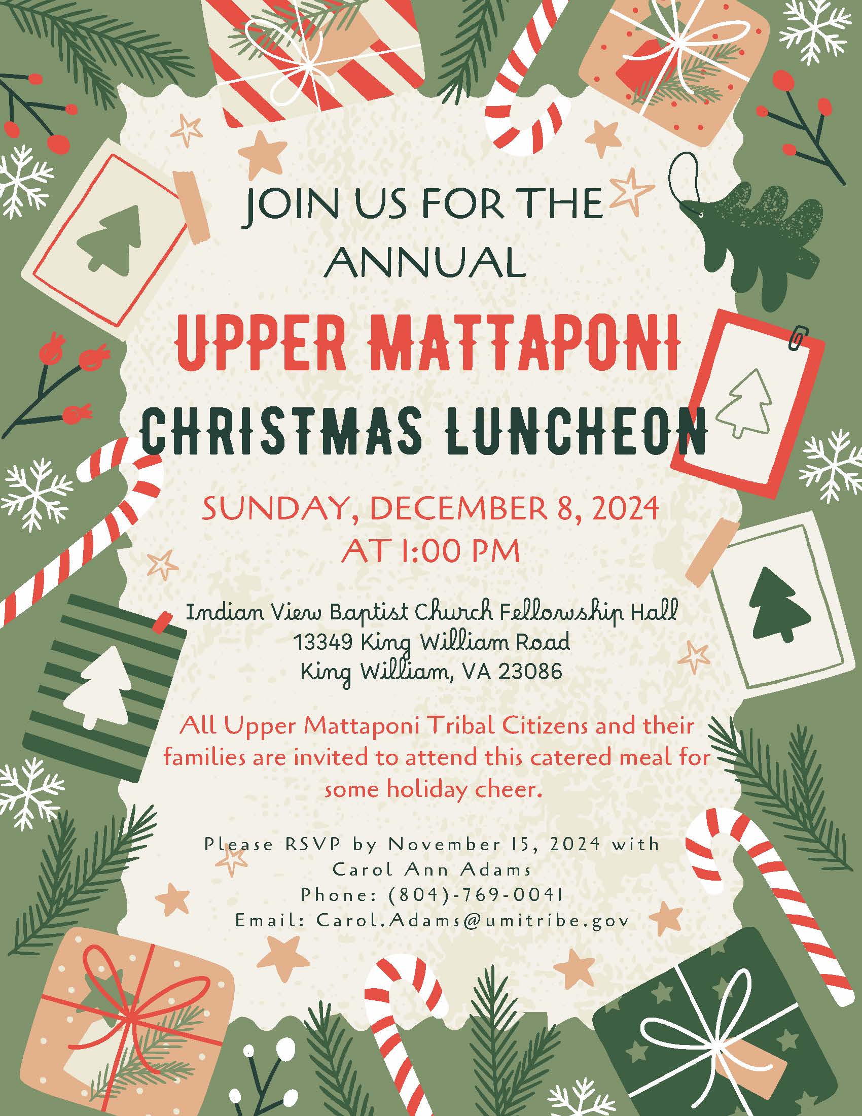 2024 UMT Christmas Luncheon Event Flyer